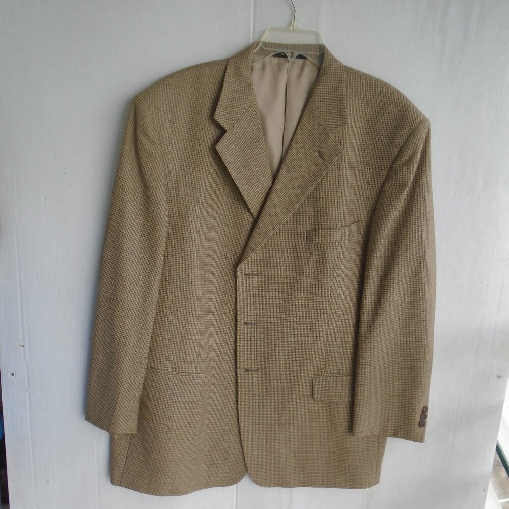 Monsieur by Givenchy Mens Worsted Wool Sports Jacket Size 48R Beige